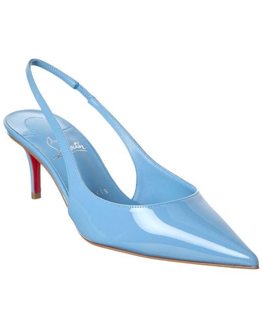 Christian Louboutin Blue Miss Z 60 Patent Slingback Pump