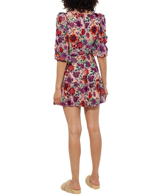 Hale Bob Red Silk-Blend Mini Dress