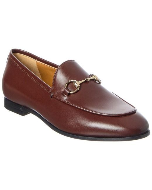 Gucci Brown Jordaan Leather Loafer