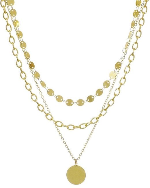 Adornia Metallic 14K Plated 3-Layer Toggle & Confetti Necklace