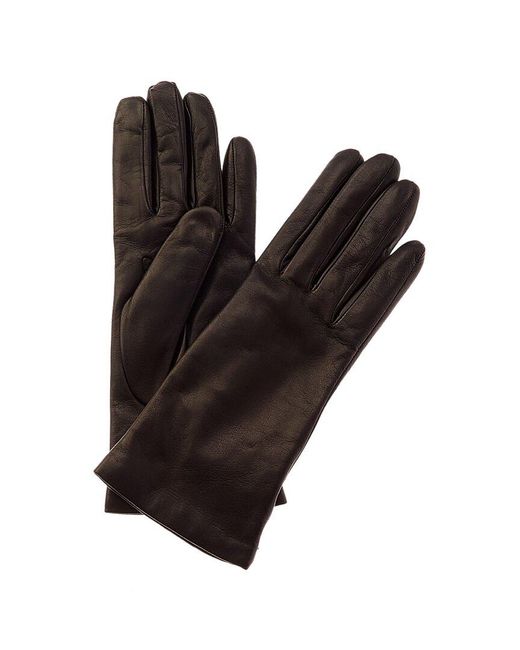 Portolano Black Cashmere-lined Leather Gloves