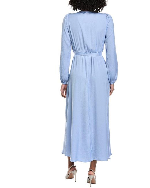 Vince Camuto Blue Wrap Front Maxi Dress