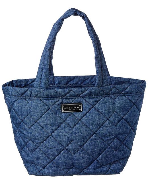 Marc Jacobs Blue Denim-Effect Quilted Medium Tote