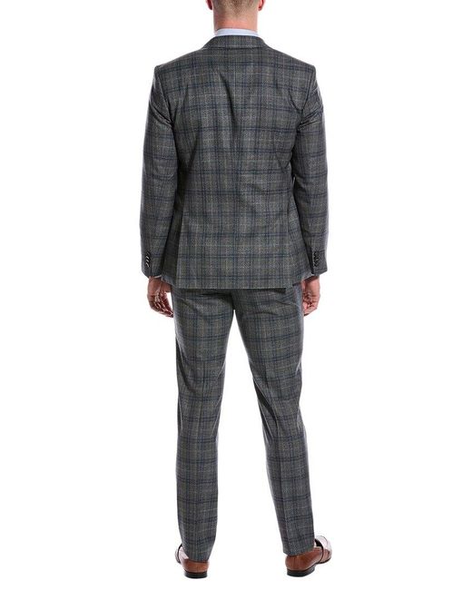 Boss Gray 2pc Slim Fit Wool Suit for men