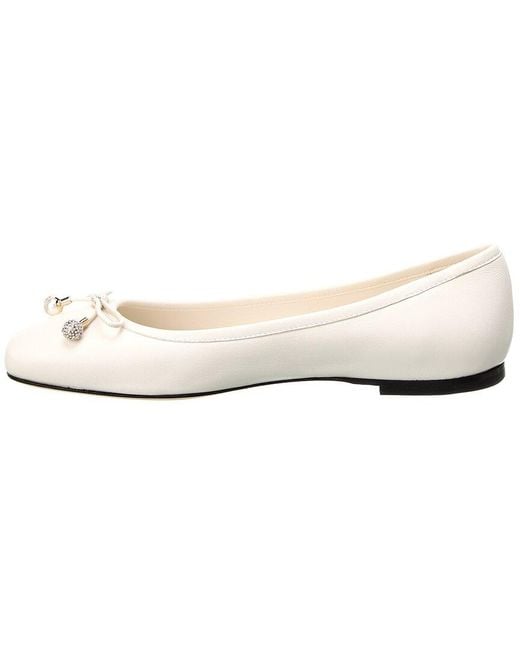Jimmy Choo White Elme Leather Flat