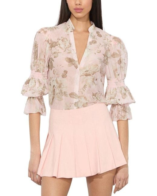Alice + Olivia Pink Ilan Blouse