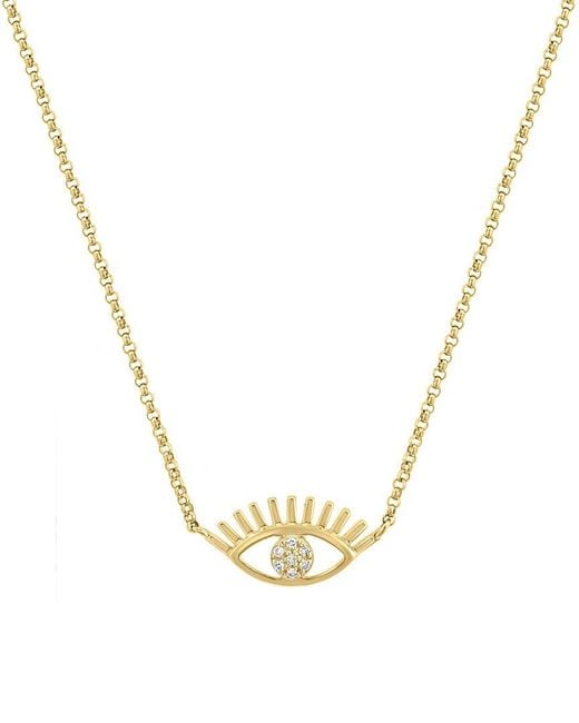 Effy Fine Jewelry Metallic 14K 0.03 Ct. Tw. Diamond Necklace