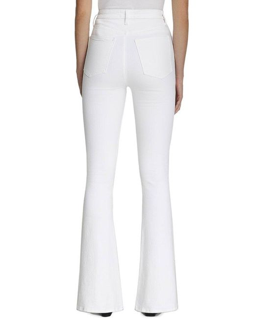 7 For All Mankind White Ultra High Rise Skinny Flare Bw6 Jean
