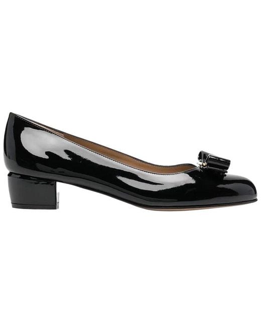 Ferragamo Black Bow Leather Pump