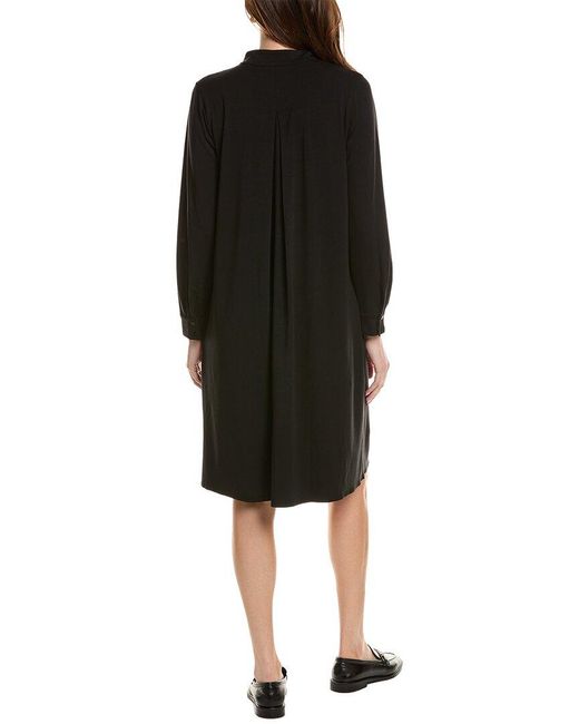 Eileen Fisher Black Stand Collar Dress