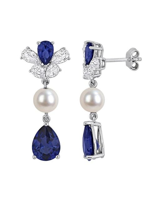 Rina Limor Blue 7.08 Ct. Tw. Lab-Grown Created Sapphire #33, Created Sapphire, Created Sapphire, Pearl & 6-6