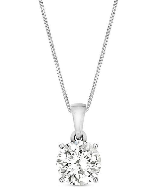 Amairah Metallic 14K 3.00 Ct. Tw. Lab-Grown Diamond Solitaire Pendant Necklace