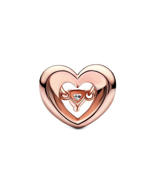 Pandora White Moments 14K Rose Plated Cz Charm