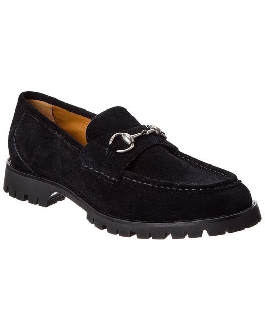 Gucci Black Horsebit Suede Loafer for men