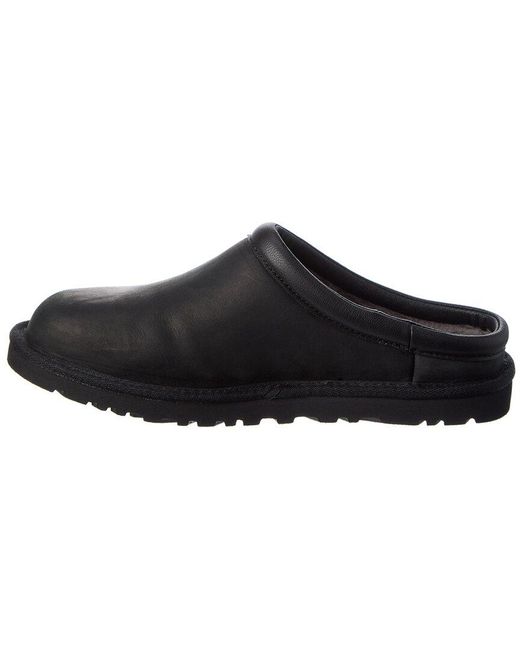 UGG Classic Leather Clog in Black for Men | Lyst
