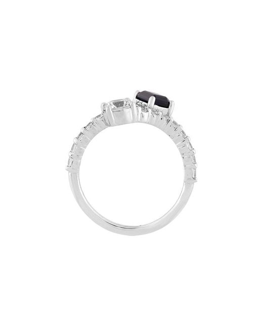 Brilliant Bloom White 14K 2.20 Ct. Tw. Lab-Grown Diamond & Sapphire Ring