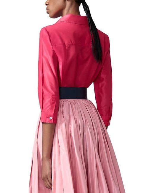 Carolina Herrera Pink Ana Silk Shirt