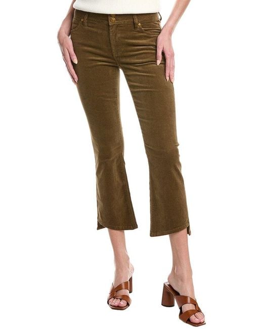 Cabi Green Baby Corduroy High-Low Crop Jean