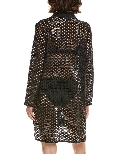 Carmen Marc Valvo Black Button-Up Shirt
