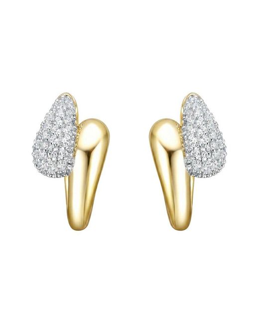 Genevive Jewelry Metallic Rachel Glauber 14K Plated Cz Hoop Earrings