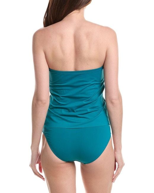 Vince Camuto Blue Draped Bandini Top