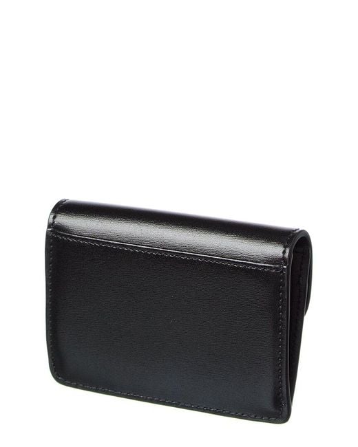 Céline Black Triomphe Flap Leather Card Case