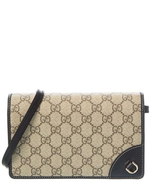 Gucci Metallic Gg Emblem Super Mini Gg Supreme Canvas & Leather Shoulder Bag