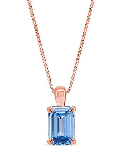 Amairah White 14K Rose 1.00 Ct. Tw. Lab-Grown Diamond Solitaire Pendant Necklace