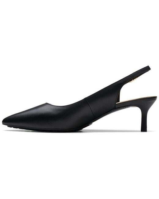 Clarks Black Adela Leather Slingback Pump