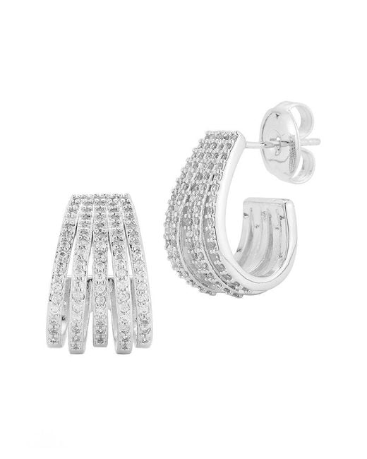 Glaze Jewelry White Plated Cz Earrings