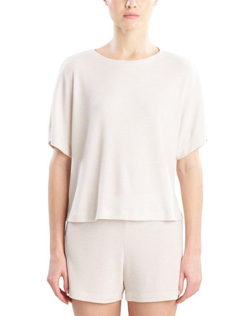 Natori White Mila Waffle Everywhere Wedge Top