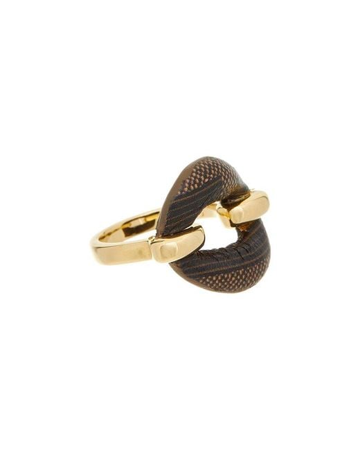 Fendi Multicolor Filo Leather Ring