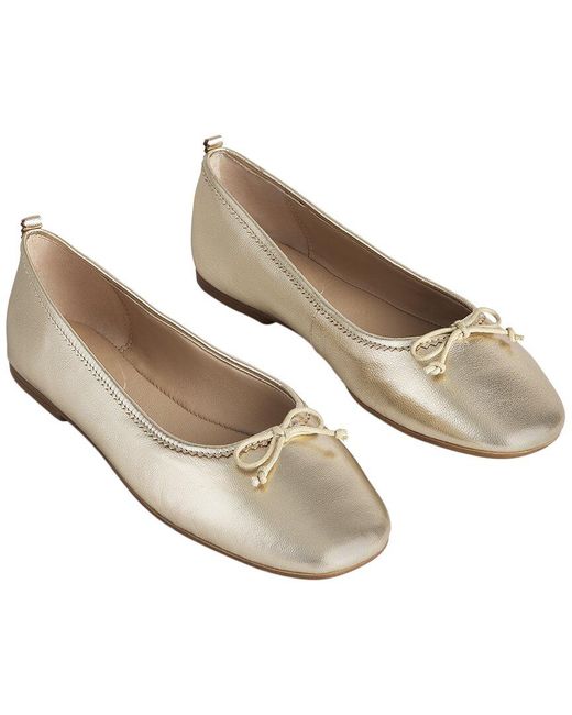 Boden Natural Kitty Flexi Sole Leather Ballet Pump