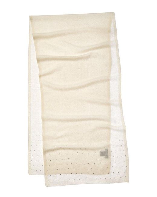 Forte Natural Cashmere Rhinestone Border Cashmere Scarf