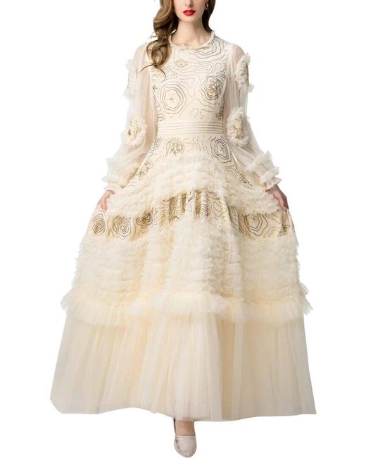 BURRYCO Natural Solid Maxi Dress