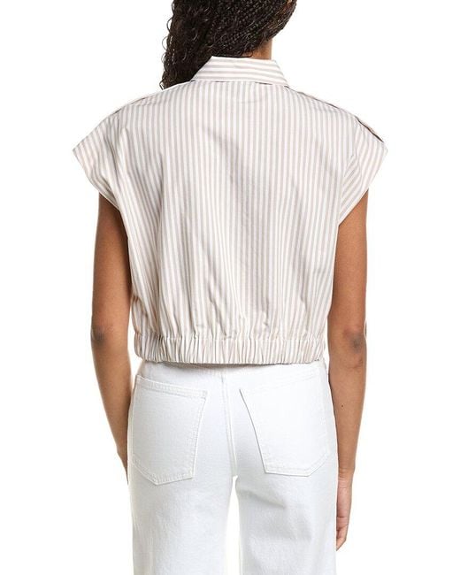 Kenneth Cole White Crop Shirt