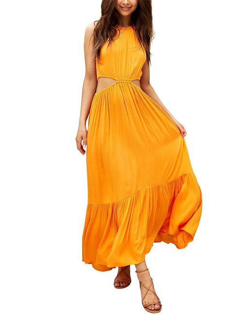 DELI S Orange Delli.S Sleeveless Solid Maxi Dress