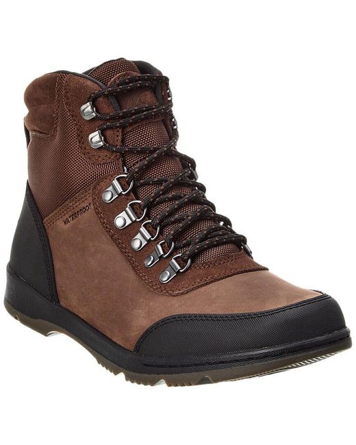 Sorel Brown Ankeny Ii Waterproof Canvas & Leather Hiker Boot for men