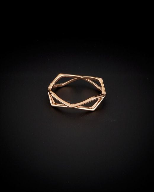 Italian Gold Black 14k Italian Rose Gold Geometric Ring