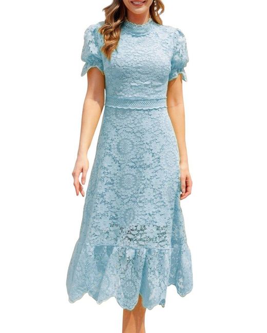 knee length dresses for ladies Amina Midi Dress in Green City Floral Olive main image 0