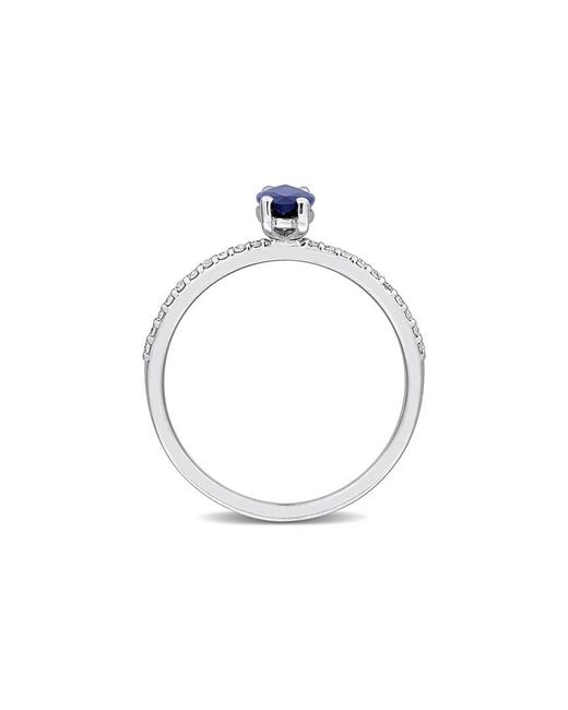 Rina Limor Blue 14K 0.92 Ct. Tw. Diamond & Sapphire Solitaire Ring