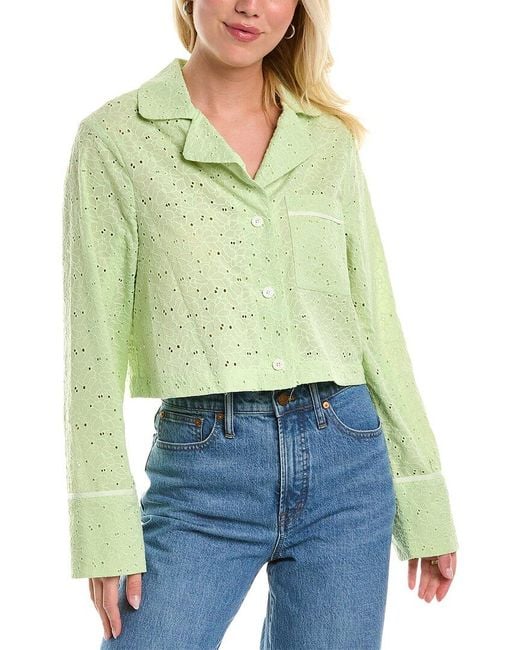 10 Crosby Derek Lam Green Easton Pajama Blouse