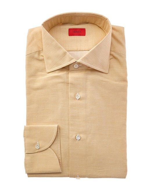 Isaia Natural Silk-Blend Dress Shirt for men