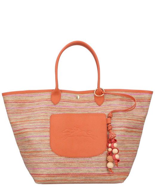 Longchamp Brown Le Pliage Collection Large Basket Tote