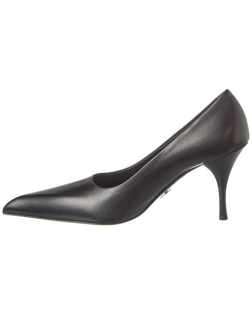 Prada Black Leather Pointy-Toe Pump