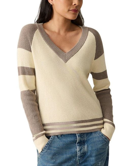 Faherty Brand Natural Throwback Cashmere-Blend V-Neck Sweater