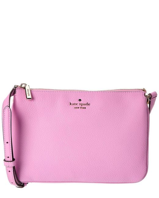 Kate Spade Pink Leila Triple Gusset Leather Crossbody
