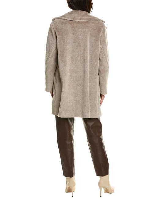 Cinzia Rocca Natural Short Wool-blend Coat