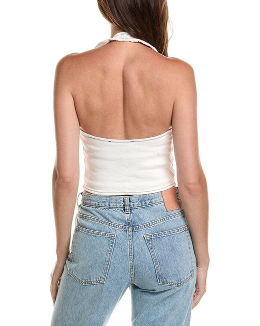 Vintage Havana Blue Stretch Denim Halter Vest
