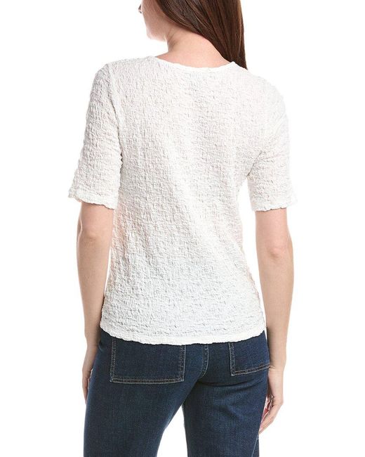 Eileen Fisher Gray Crew Neck Snug Knit Top